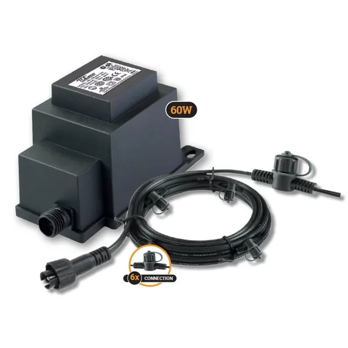 GardenLights – 12V Starterpack 60W mit Transformator und Kabel