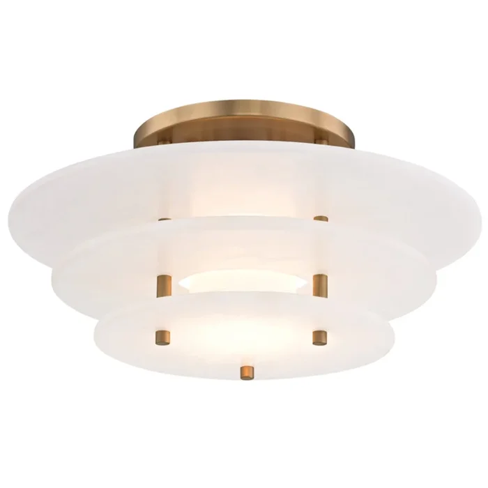 Gatsby 1-Light Flush Mount in Aged Brass 15.75L x 15.75W x 7.5H9016F-AGB