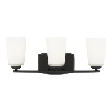 Generation Lighting Franport Three Light Wall / Bath in Midnight Black – 4428903-112