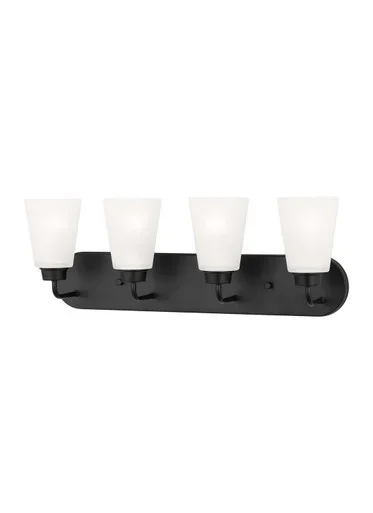 Generation Lighting Kerrville Four Light Wall / Bath in Midnight Black – 4415204EN3-112
