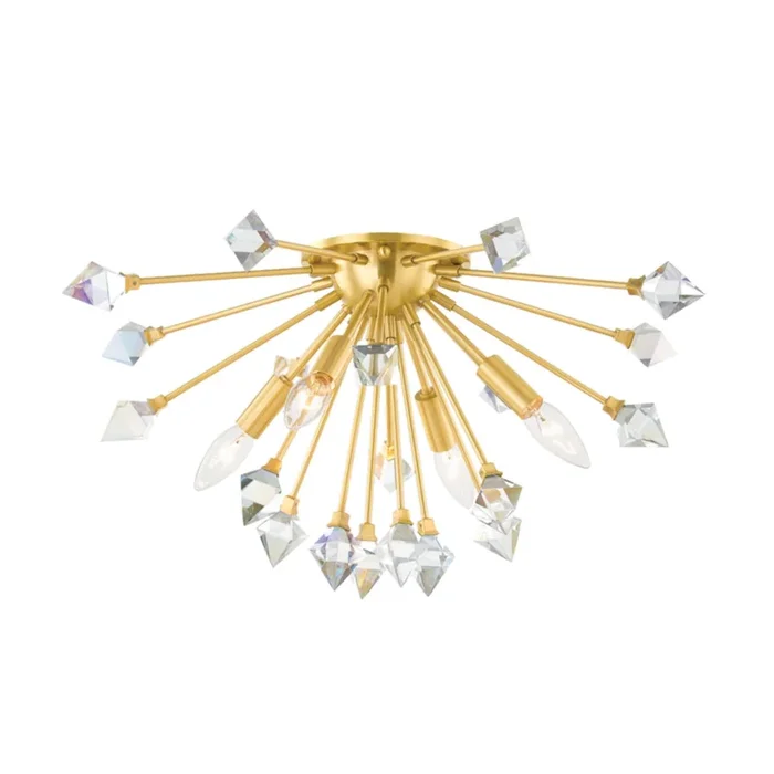Genesis 4-Light Flush Mount in Aged Brass 7.5L x 22.5W x 11.25HH727504-AGB