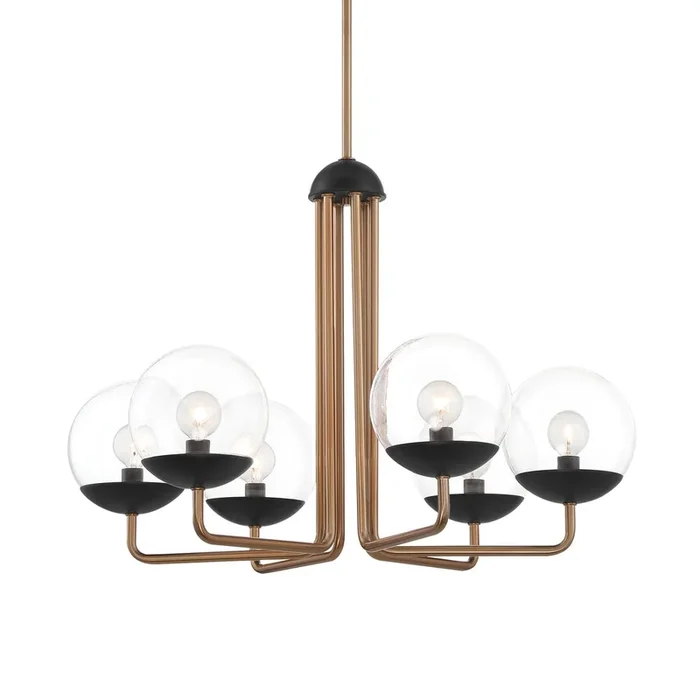 George Kovacs P1505-416 Outer Limits 6 Light Chandelier in Painted Bronze W/Natural Brush