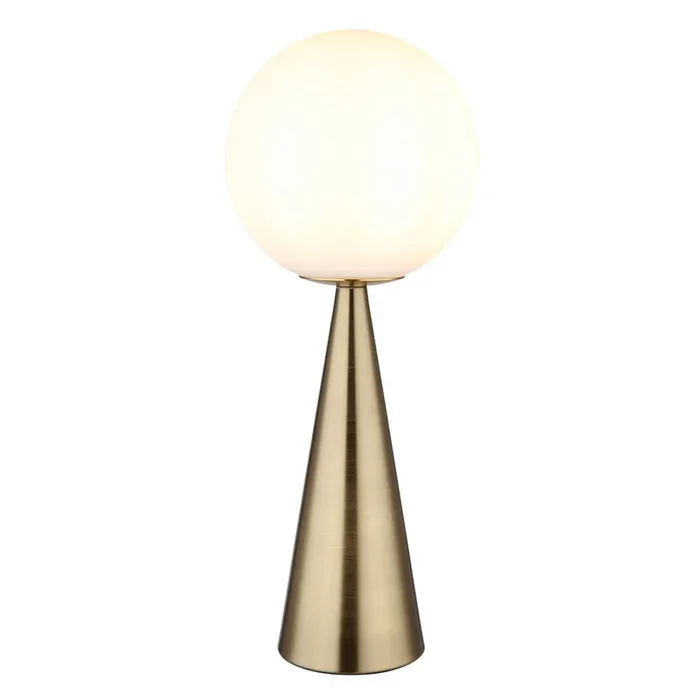 Globo – Tischlampe Pinpal mit weißem konvexem Glas