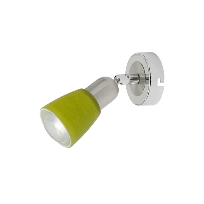 Green Wandspot chrom mit Lampenschirm grün Techno E14 Wandleuchte