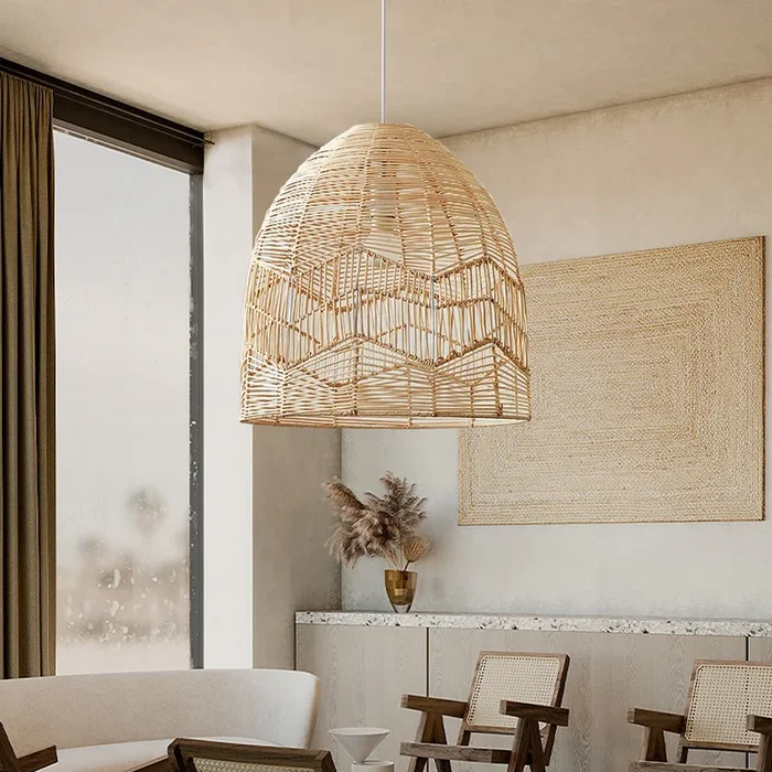Handmade Basket Rattan Pendant Light Shades For Living RoomDS80007LF-C0652-Dia 35CM