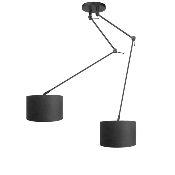 Highlight – Deckenlampe Rod doppelt schwarz mit Schirmen Ø 30cm
