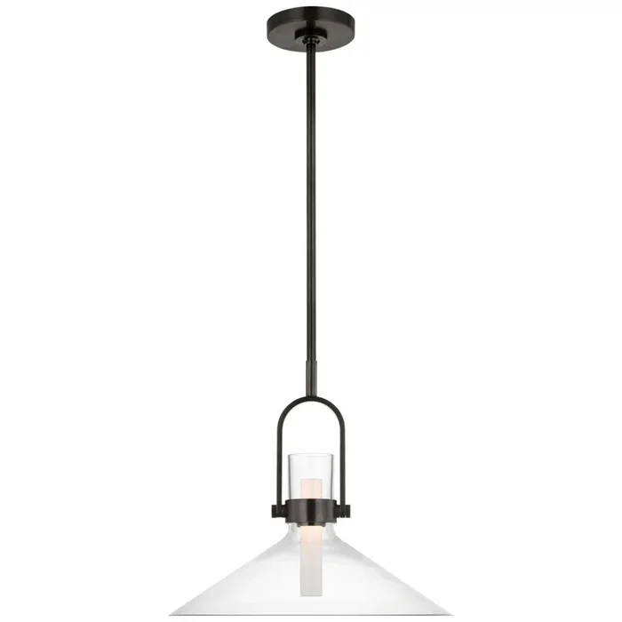 Ian K. Fowler Larkin 18″ Empire Pendant in Bronze with Clear Glass Ceiling Light W18.5″IKF 5451BZ-CG