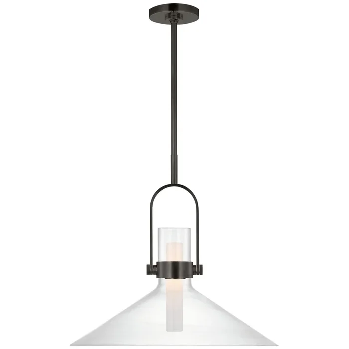 Ian K. Fowler Larkin 24″ Empire Pendant in Bronze with Clear Glass Ceiling Light W24″IKF 5452BZ-CG