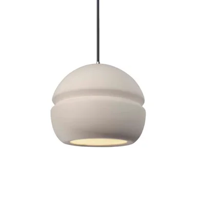Justice Designs Radiance One Light Pendant in Bisque – CER-6410-BIS-CROM-BKCD