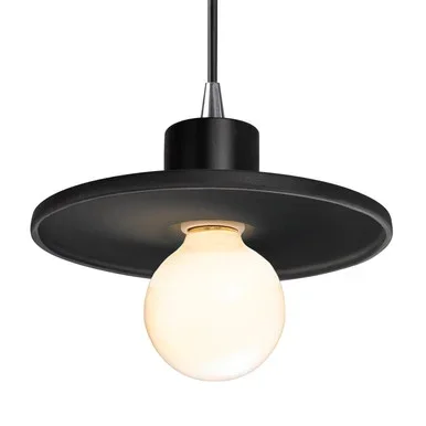 Justice Designs Radiance One Light Pendant in Carbon – Matte Black – CER-6325-CRB-CROM-BKCD