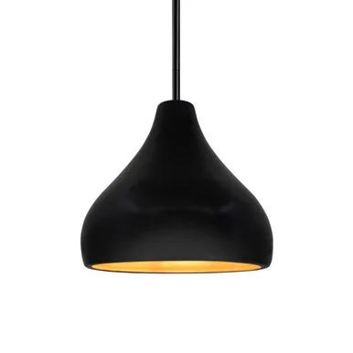 Justice Designs Radiance One Light Pendant in Carbon Matte Black w/ Champagne Gold – CER-6560-CBGD-MBLK-RIGID