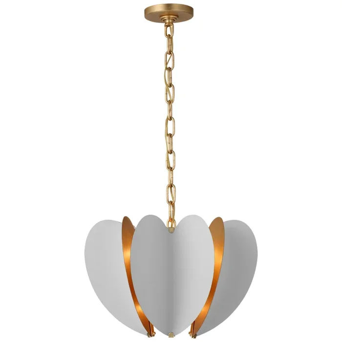 kate spade new york Danes Small Chandelier in Matte White and Gild Ceiling Light W16.75″ x H12″KS 5130WHT/G