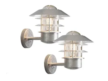 Konstsmide 2er-Set Wandleuchten MODENA galvanisierter Stahl, E27, Höhe 24 cm, IP44