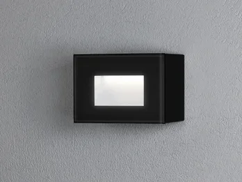 Konstsmide LED Außenwandleuchte CHIERI Auf-& Einbauleuchte aus Alu in schwarz, 12x8cm