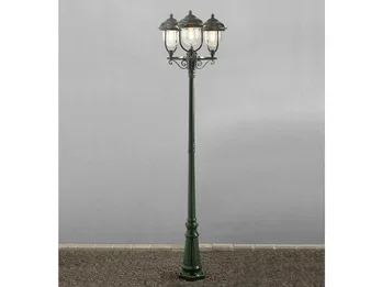 Konstsmide LED Straßenlaterne Kandelaber im Landhausstil, 3 flammig, grün, Höhe 218cm