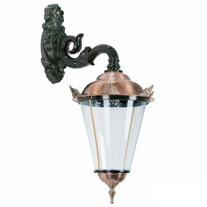 KS – Nostalgische Außenlampe Volendam 3 mit Kronen – grün