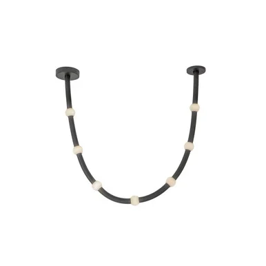Kuzco Lighting Corda LED Pendant in Black/Opal Glass – PD39307-BK/OP-UNV