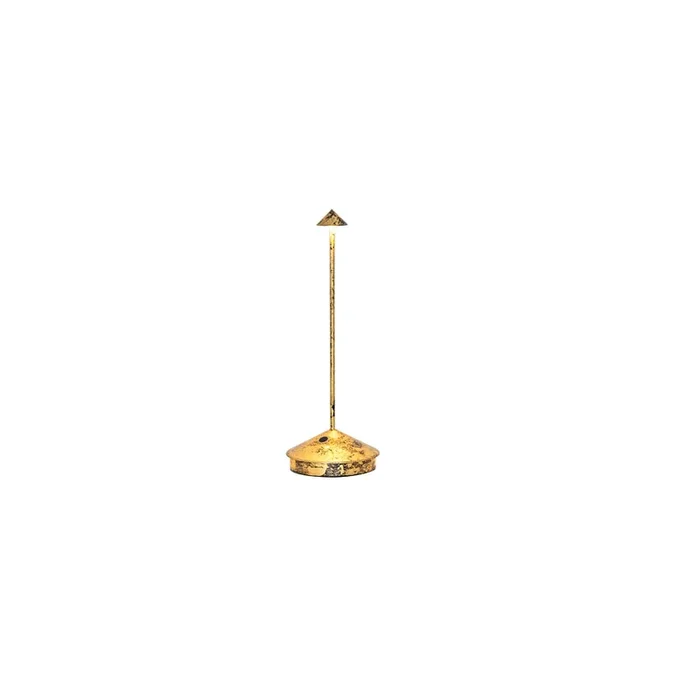 LED Akku-Tischleuchte PINA TAVOLO PRO, 2,2W, 2200/2700/3000K, 178/204/206lm, IP54, schwarz / blattgold