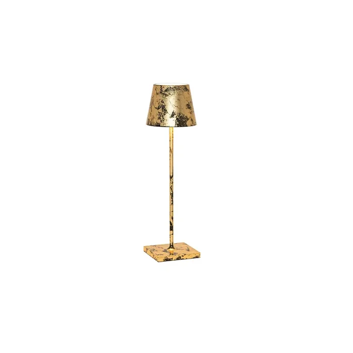 LED Akku-Tischleuchte POLDINA TAVOLO PRO, 2,2W, 2200/2700/3000K, 234/251/256lm, IP20, schwarz / blattgold