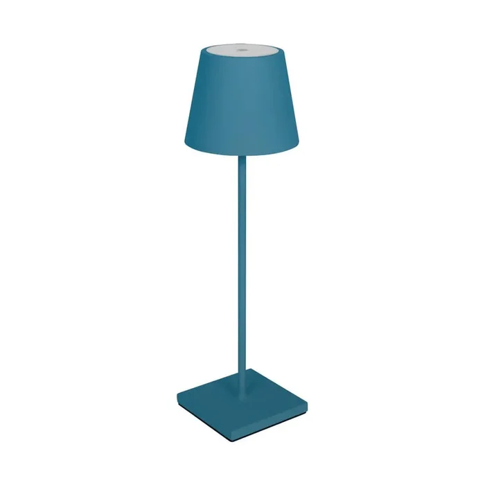LED-Akkutischleuchte Nuindie in Delfinblau 2,2W 180 lm Flex Mood 2200K-2700K mit Li-Ion-Akku inkl. Easy-Connect Ladekabel IP54