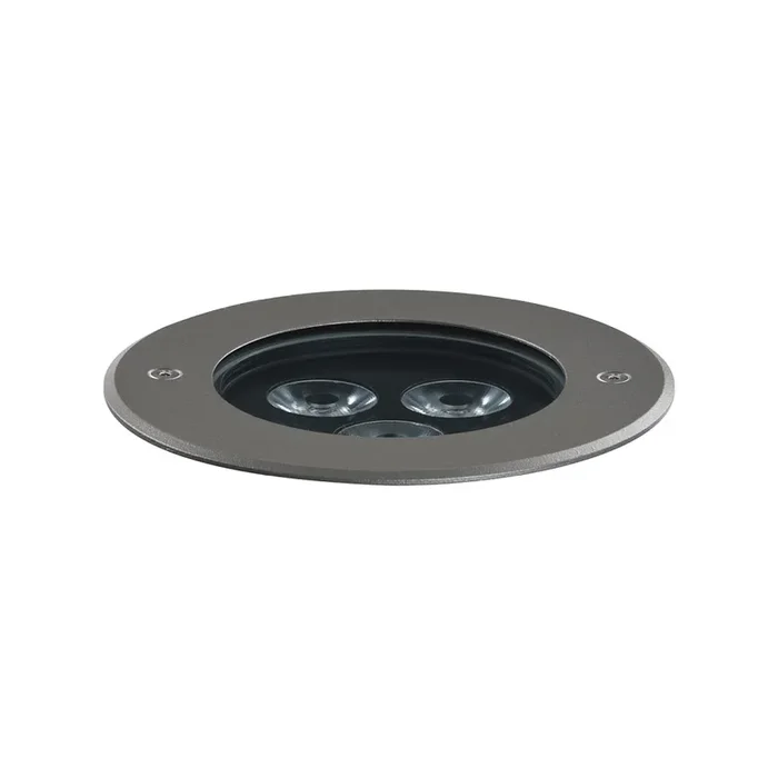 LED Bodeneinbauleuchte CRICKET+ 15 A/M, 14W, 3000K, 671lm, IP67, IK09, statisch, anthrazit / Glas transparent