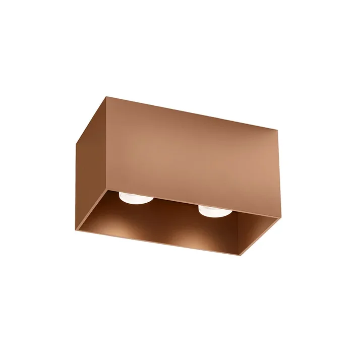 LED Deckenleuchte BOX CEILING SURFACE 2.0, IP20, 2-flammig, 16W 3000K, CRi >90, dim2warm, kupfer