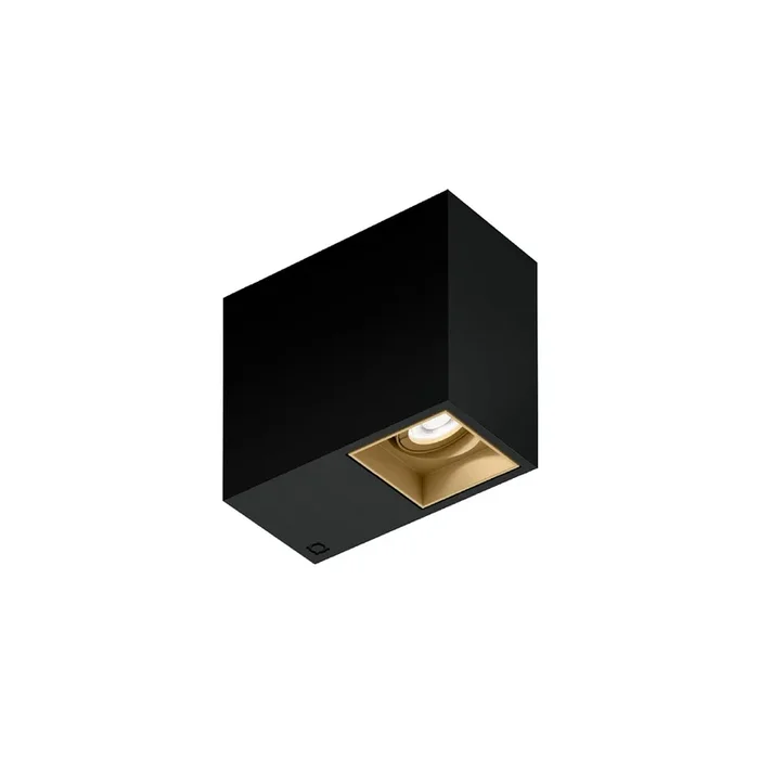 LED Deckenleuchte PLANO PETIT 1.0, IP20, 1-flammig, 230V, CRi >90, dimmbar, kardanisch, 2700K 15�, mattschwarz / champagner