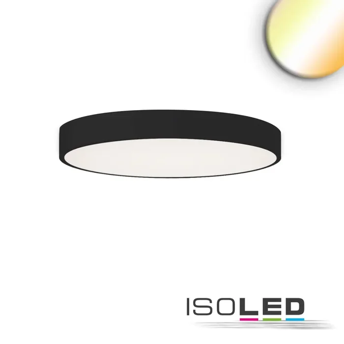 LED Deckenleuchte UGR<19 2H, schwarz, 40W|50W, IP42, DN600, ColorSwitch 2700|3000|4000K, dimmbar