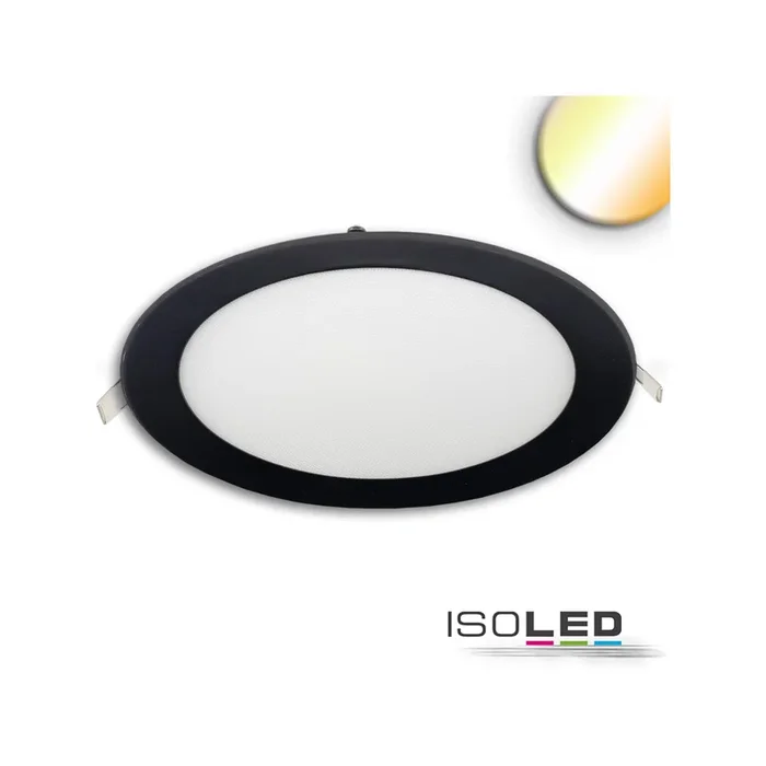 LED Downlight, 24W, rund ultraflach schwarz, 300mm, ColorSwitch 3000|3500|4000K, dimmbar