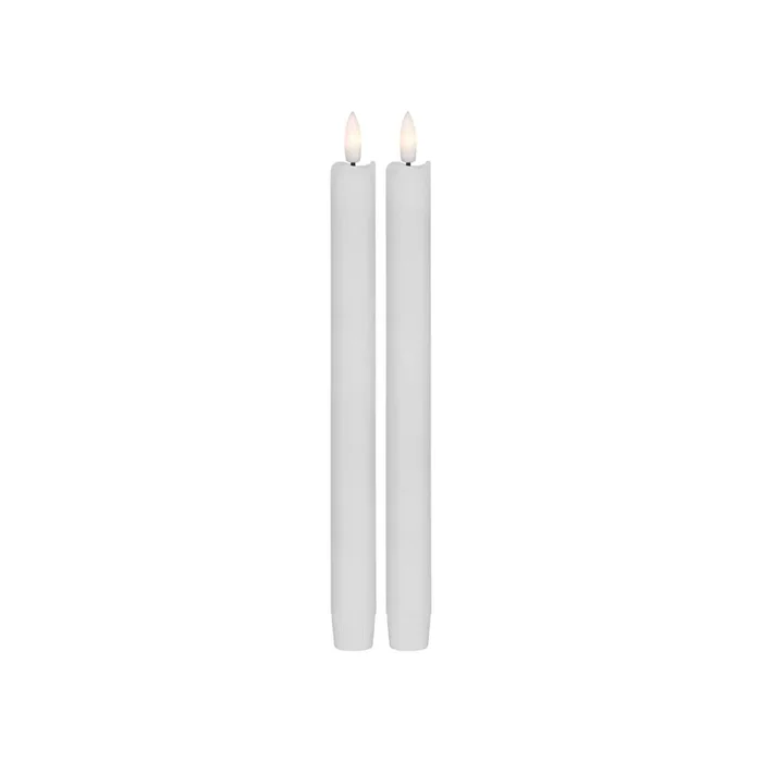 LED-Echtwachskerzen, FLAMME ANTIQUE, 1 warmweiße flackernde LED, 2er-Set 15 cm