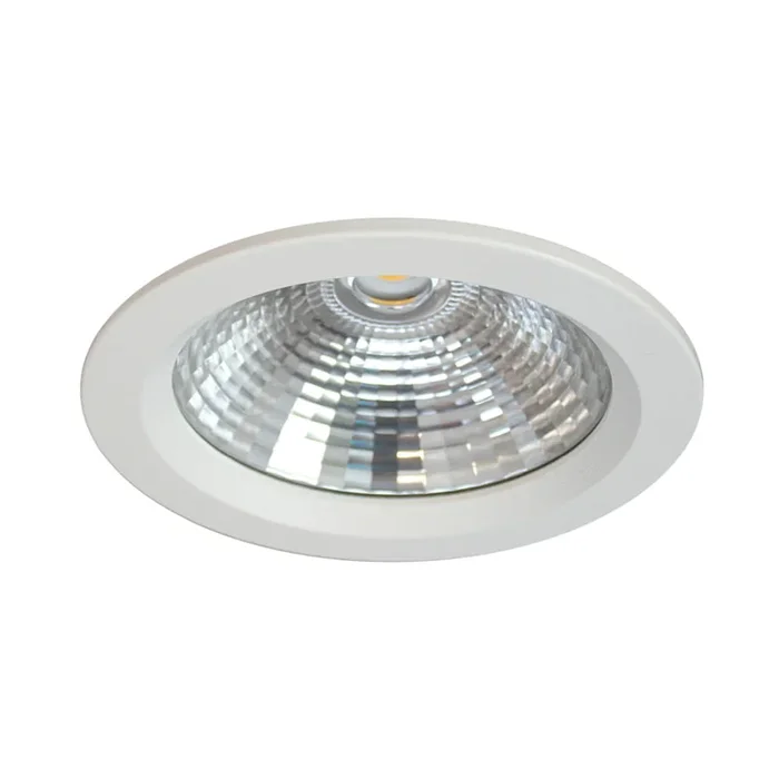 LED Einbau-Downlight, �19,6cm, rund, 30�, 24W, 3100lm, IK07, IP44, dimmbar, wei�/Glas klar, 4000K