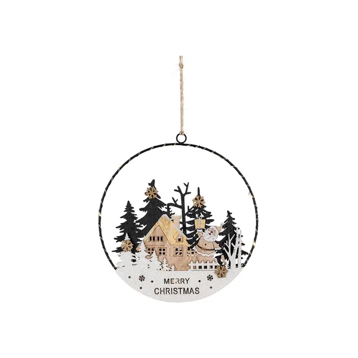 LED-Fensterbild SANTA 10 warmweiße LEDs Ø 250