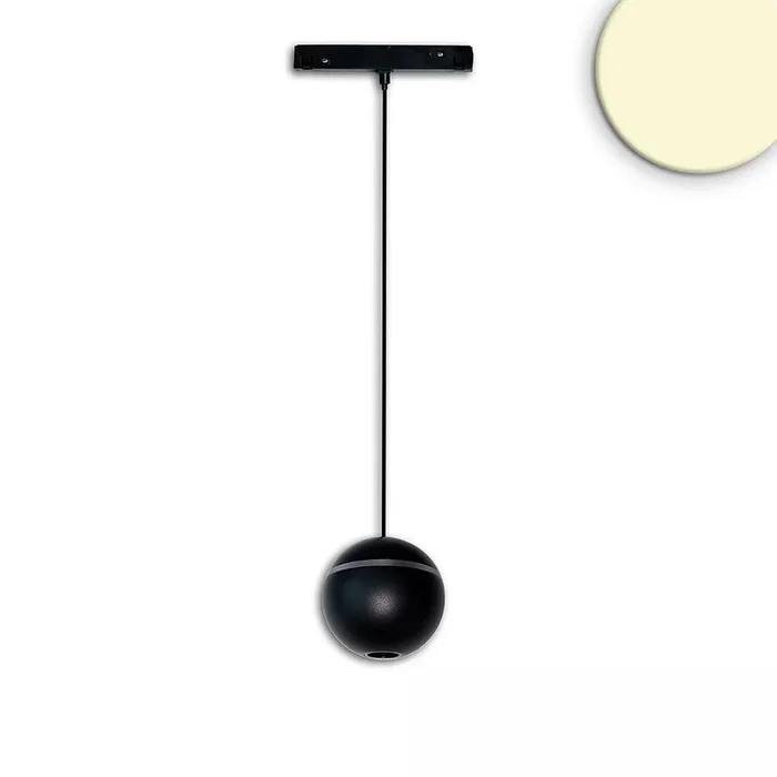 LED H�ngeleuchte BALL f�r NV-Schienensystem TRACK48, Down + Lichtkranz, � 7.2cm / 120cm (fix), 48V DC, 8W 3000K 260lm 36�
