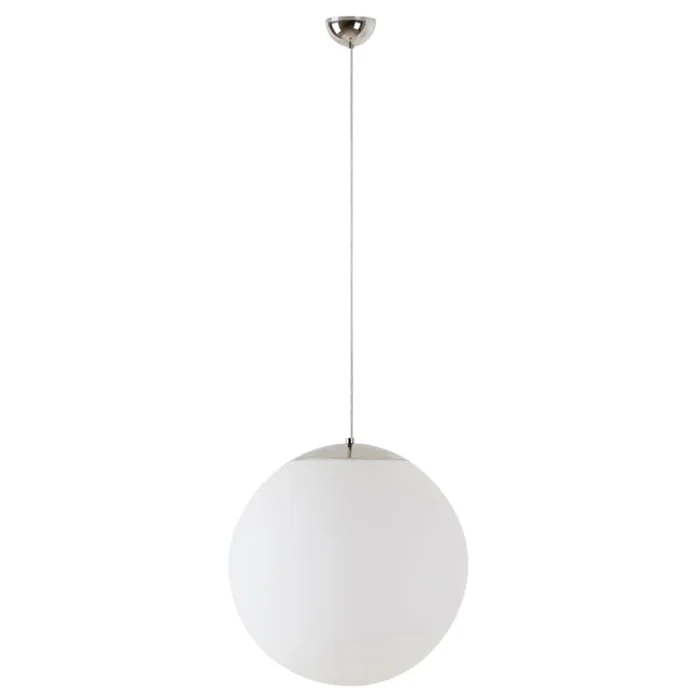LED Kugelpendelleuchte, �60cm, 355�, 48W, IK01, IP40, DALI dimmbar, Glas wei�, 3000K, 6000lm, Baldachin chrom