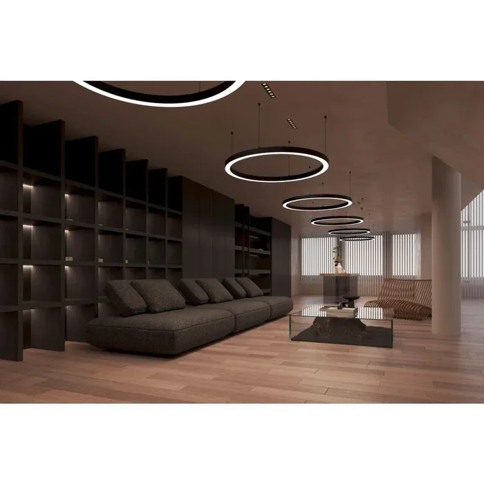 LED Pendelleuchte LAUTARO 900/60 UP/DOWN OPAL P3, 84W, DALI, IP20, 3000K, 8590lm, hellgrau