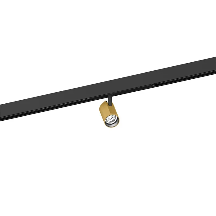 LED Schienenstrahler CENO 1.0 ON STREX 48V TRACK, CRi >90, UGR <16, kardanisch, DALI dimmbar, 7W 2700K 31�, mattschwarz / gold