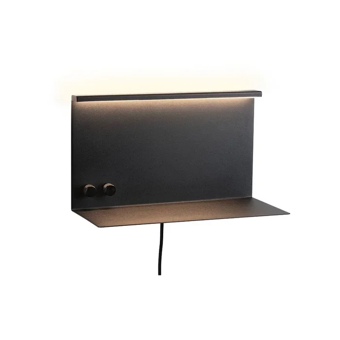 LED Wandleuchte JARINA, 4,5W/1,6W USB C, 3000K, 400lm, IP20, dimmbar, schwarz