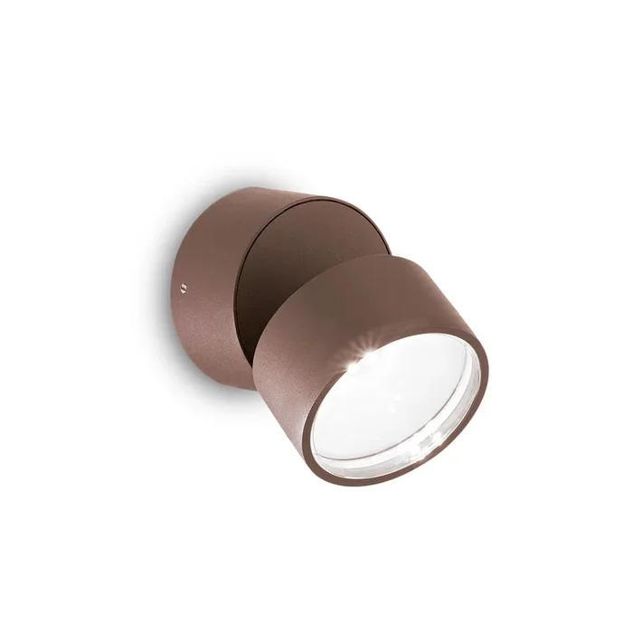 LED Wandleuchte OMEGA, rund, � 90 mm, 7W, 4000K, 650lm, mit verstellbarem Lichtverteiler, Kaffee