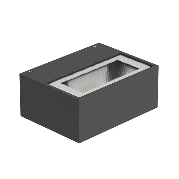 LED Wandleuchte ORION H B, 10W, 3000K, 501lm, IP65, IK06, statisch, Glas transparent, anthrazit