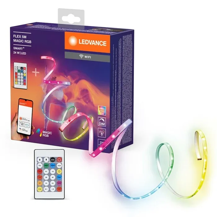 Ledvance LED Smart+ Strip Streifen 5m 24W Magic RGB Dimmbar Fernbedienung App WiFi