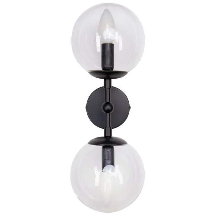 Light Prestige Dorado LP-002/2W BK Transp. Wandleuchte 2x40W/E14 IP20