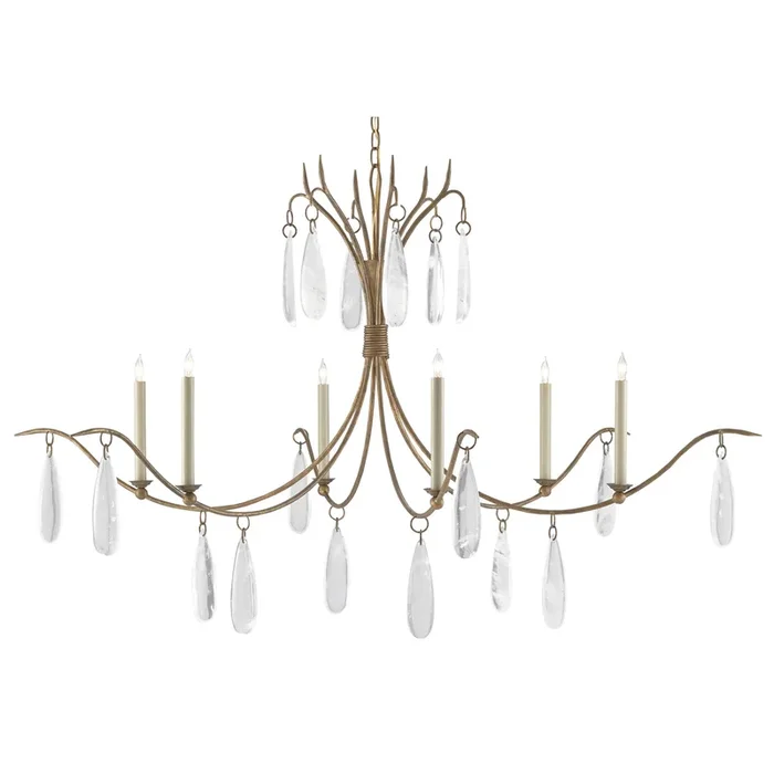 Marshallia Large Gold Chandelier – Rustic Gold/Faux Rock Crystal9000-0545