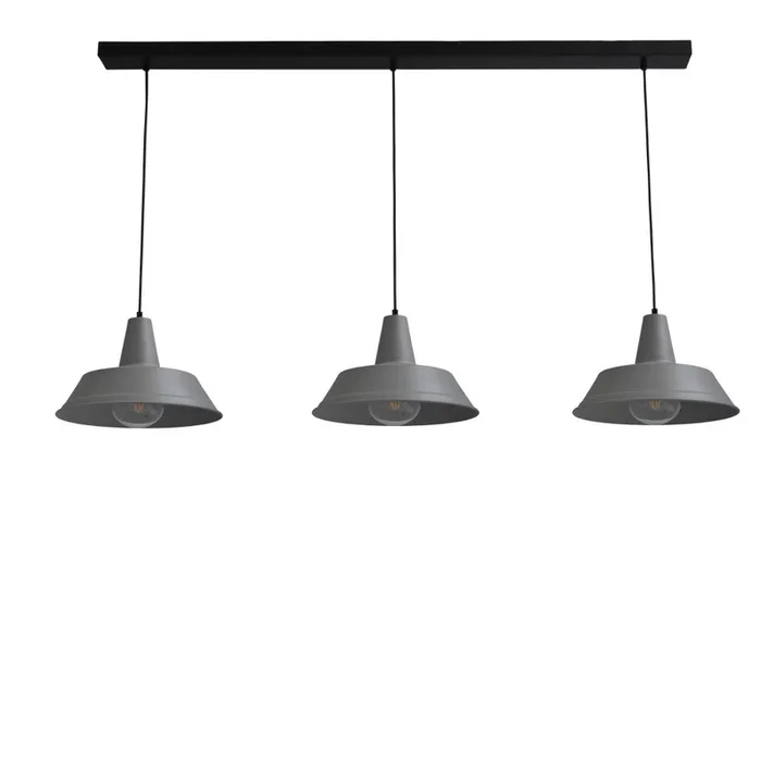 Masterlight – Esszimmerlampe Industria 3×35 3 Lichtgrau mit schwarz