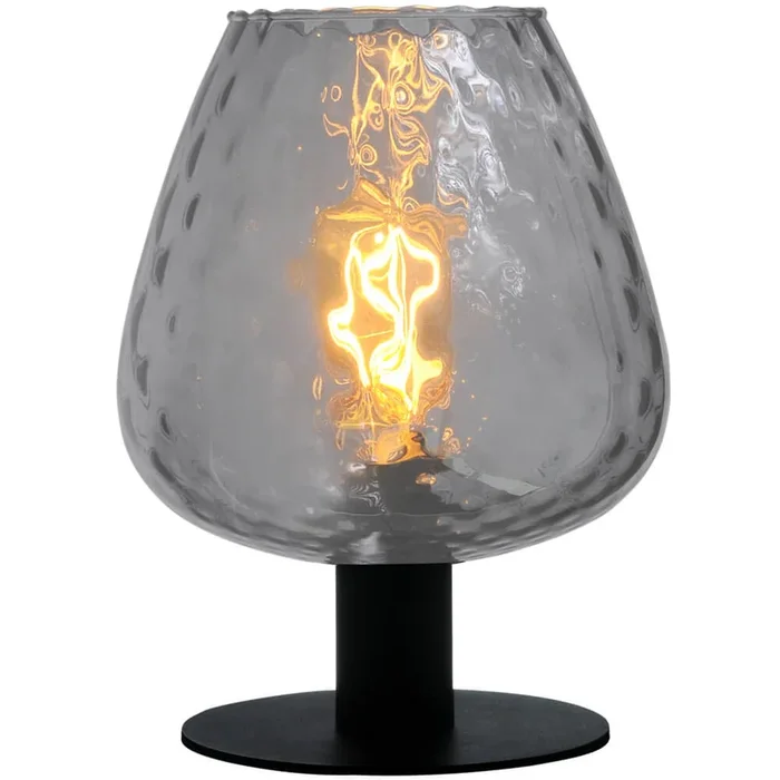 Masterlight – Tischlampe Porto mit Diamantrauchglas