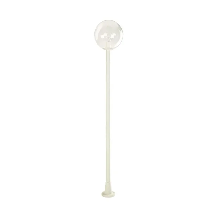 Mastleuchte 180cm Alu weiß mit klarer Glaskugel 30cm 682054