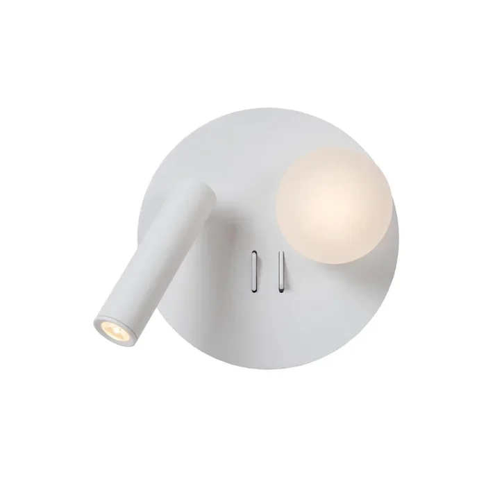 MATIZ Bettlampe / Wandleuchte Ø 16,5 cm LED 3000K Mit USB Ladepunkt Weiß