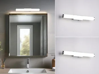 meineWunschleuchte 2er SET Bad Spiegelleuchten mit Schalter, Licht neutralweiß, Breite 40cm