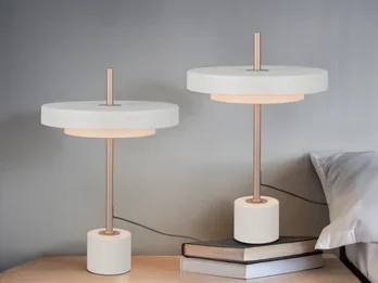 meineWunschleuchte 2er SET dimmbare LED Tischlampen im modernen Design, Hellgrau, Höhe 45,5cm