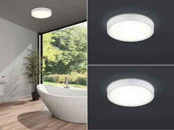 meineWunschleuchte LED Deckenleuchte 2er Set in Weiß IP44 Badlampen, Ø 33cm