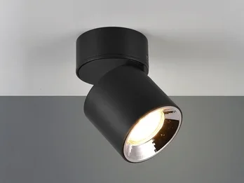 meineWunschleuchte LED Spot Deckenstrahler Schwarz dimmbar, Ø 9cm